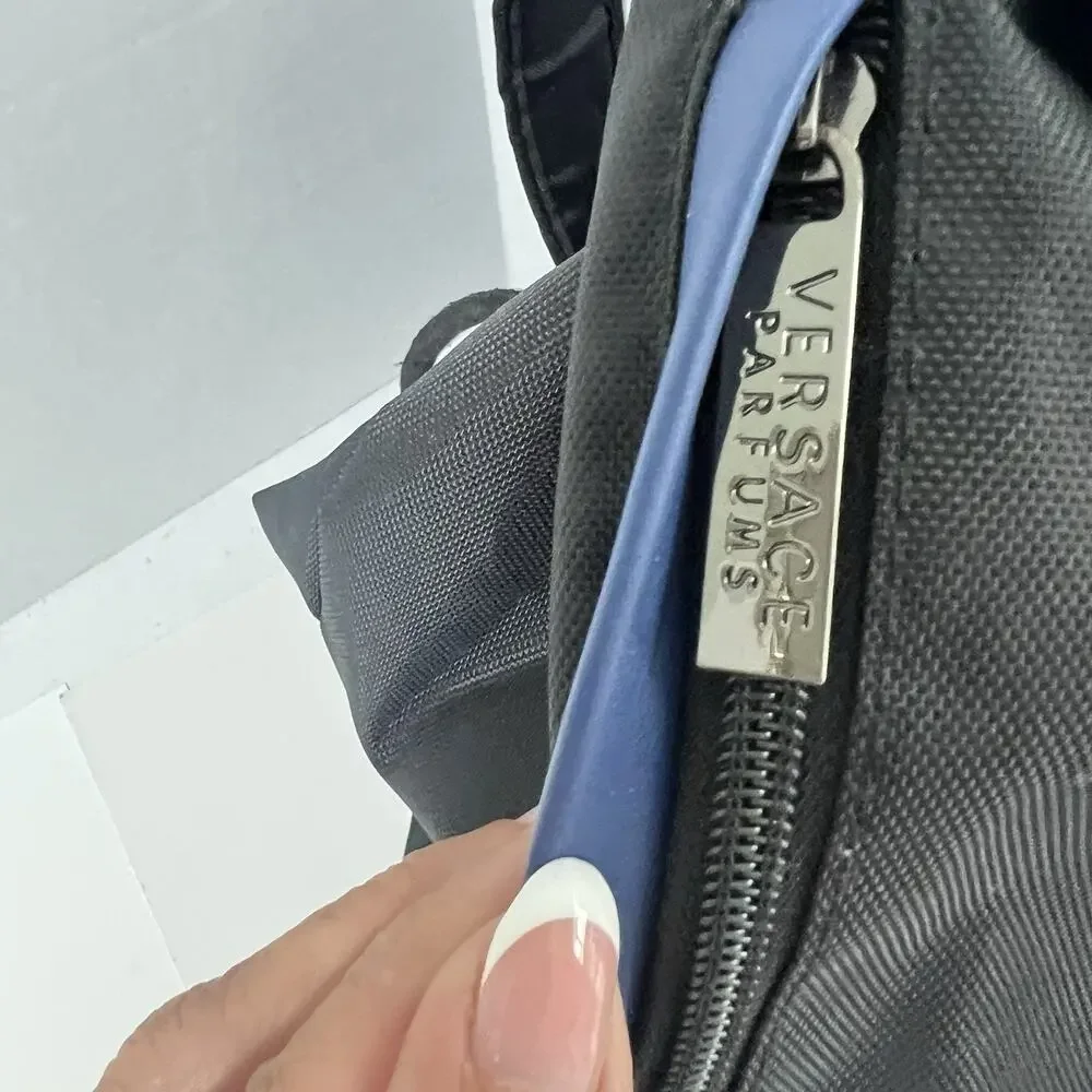 Versace Parfums Bag Backpack/ Black Drawstring Medusa Overnight Big Designer